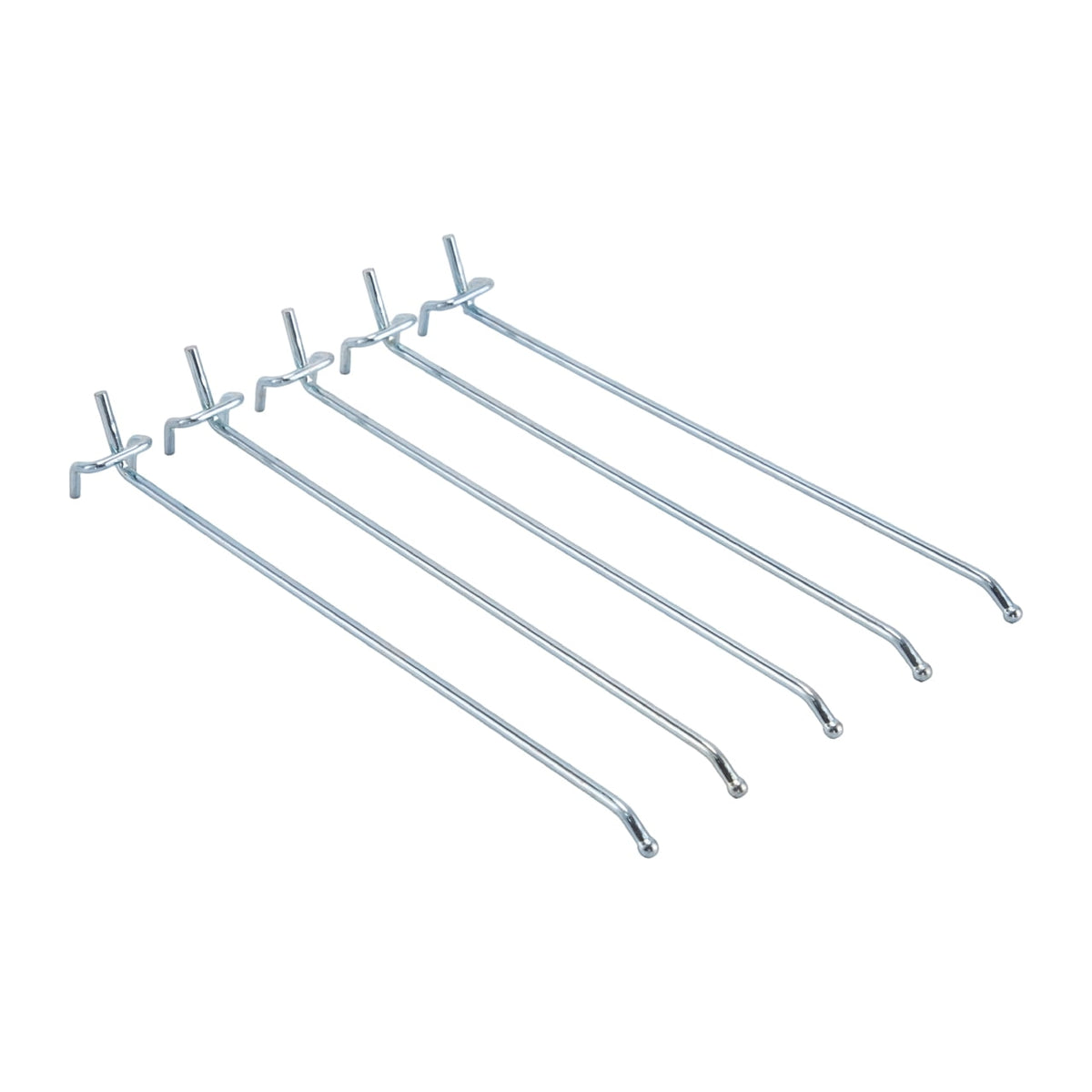 SSWBasics 10 in Chrome Peg Hook for 1/8 in or 1/4 in Pegboard pack of 100