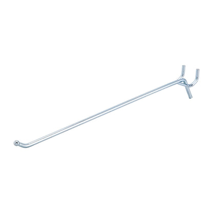 SSWBasics 10 in Chrome Peg Hook for 1/8 in or 1/4 in Pegboard pack of 100