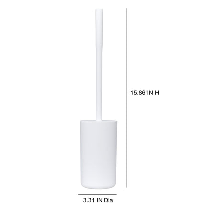 Mainstays Basics Plastic Toilet Brush and Holder Set, White